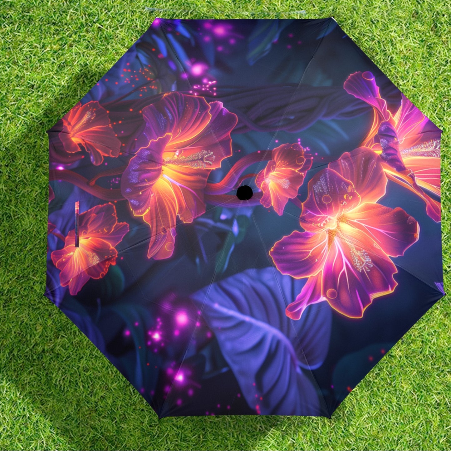 Bright Flower Umbrella - Windproof and Compact Gift for Women