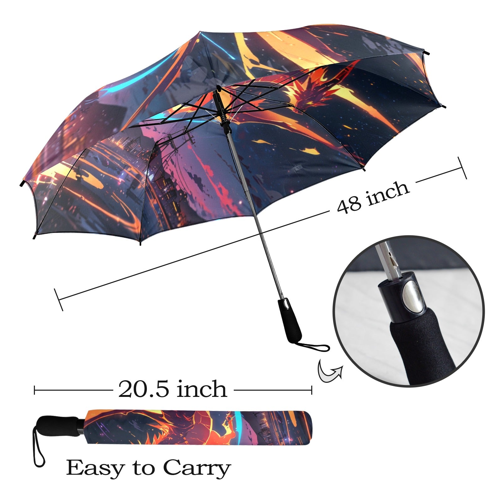 Custom Cartoon Art Umbrella - Compact and Cool Gift for Kids