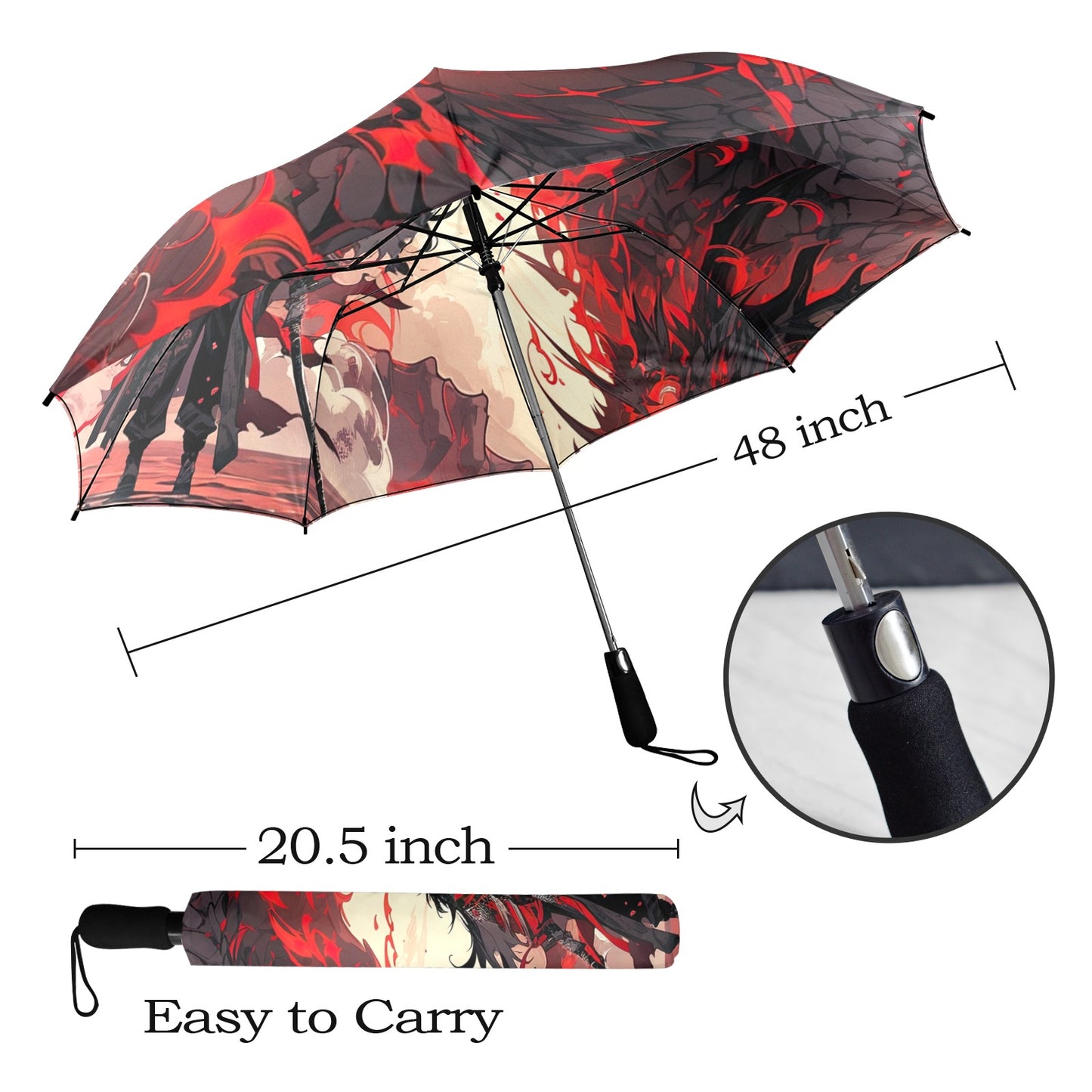 Anime Custom Character Umbrella - Windproof and Compact for Kids