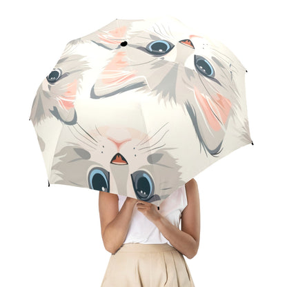 Cute Cat Umbrella - Windproof, Compact and Stylish for Kids and Women