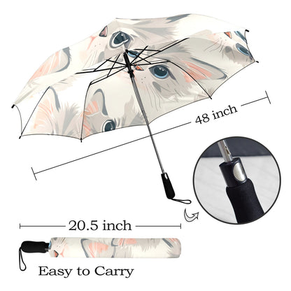 Cute Cat Umbrella - Windproof, Compact and Stylish for Kids and Women