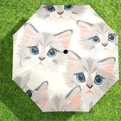 Cute Cat Umbrella - Windproof, Compact and Stylish for Kids and Women