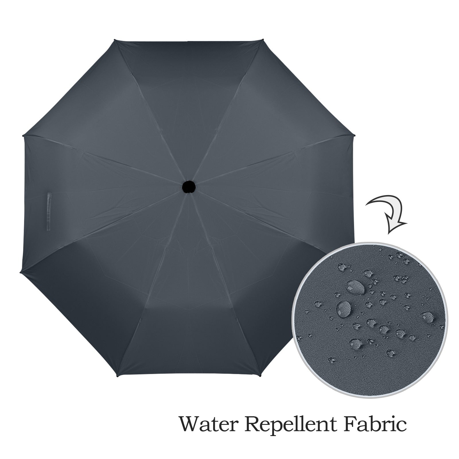 Minimalistic Dark Design Umbrella - Windproof and Compact for Travel