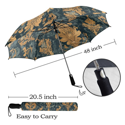 Golden Autumn Umbrella - Windproof and Compact for Fall Travel