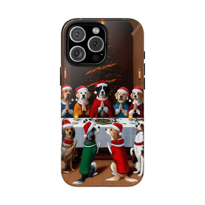 iPhone Christmas Phone Case with Dogs Last Supper