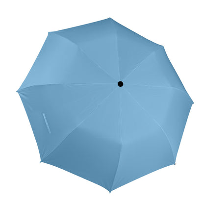 Light Blue Umbrella - Windproof and Compact for Travel & Kids