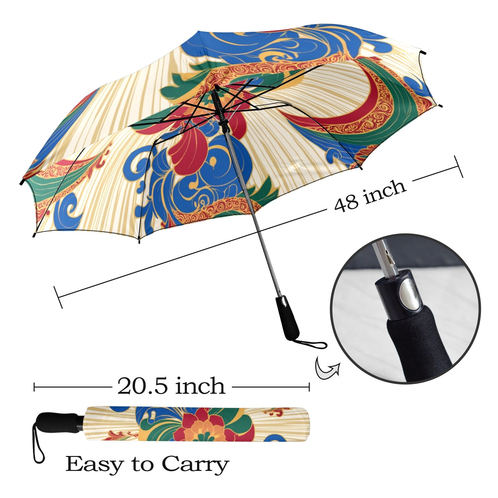 Minimalistic Flower Umbrella - Windproof and Compact for Fall Travel