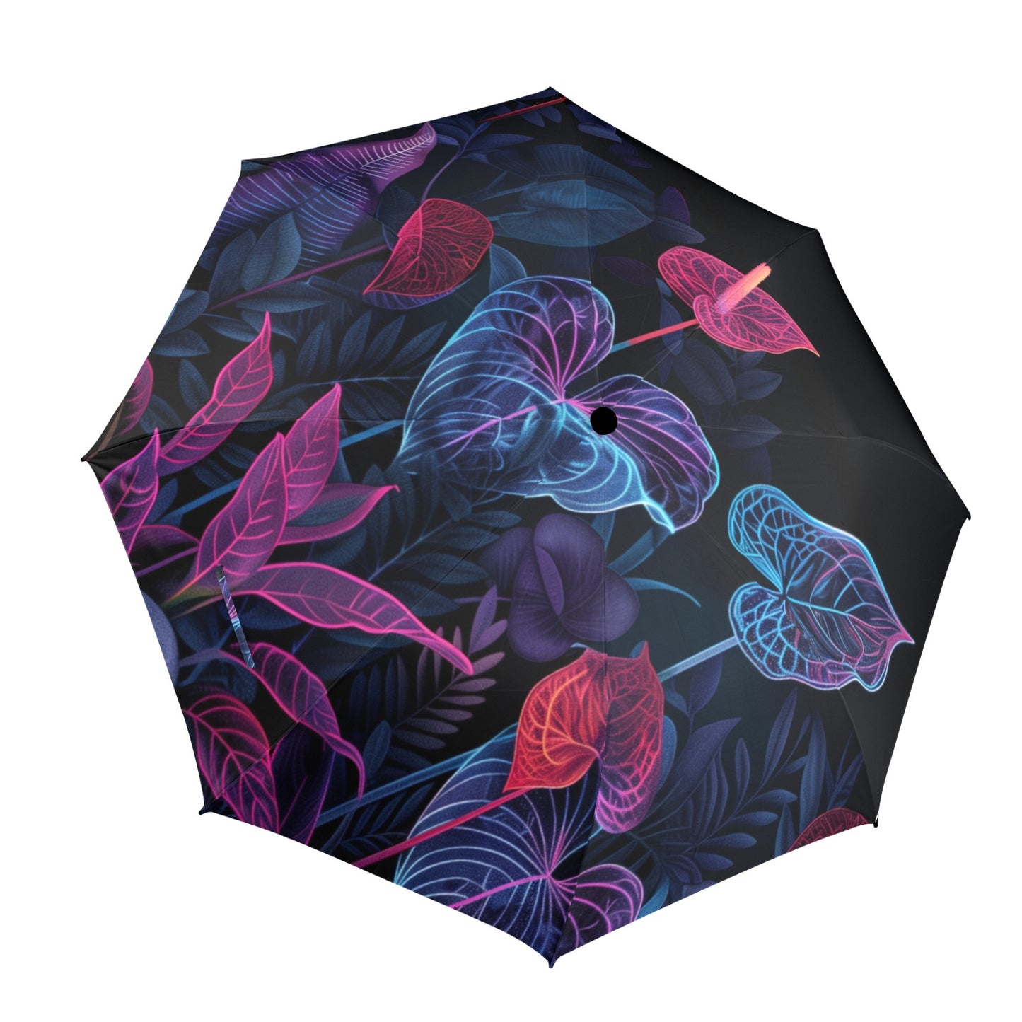 Neon Flower Umbrella - Windproof & Compact Travel Gift for Women