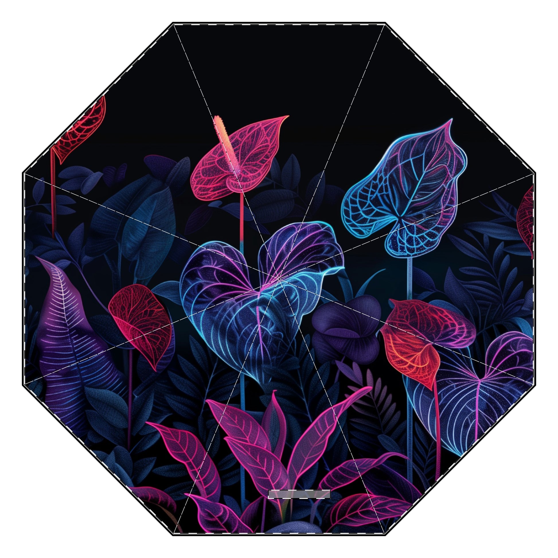 Neon Flower Umbrella - Windproof & Compact Travel Gift for Women