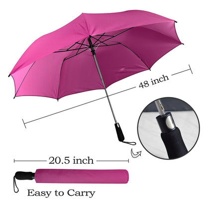 Minimalistic Purple Design Umbrella - Windproof and Compact for Travel